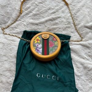 Gucci Yellow and Green Crossbody Bag with Gold Chain